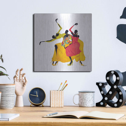 Luxe Metal Art 'Go Sally Go' by Shan Kelly, Metal Wall Art,12x12