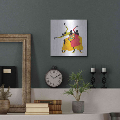 Luxe Metal Art 'Go Sally Go' by Shan Kelly, Metal Wall Art,12x12