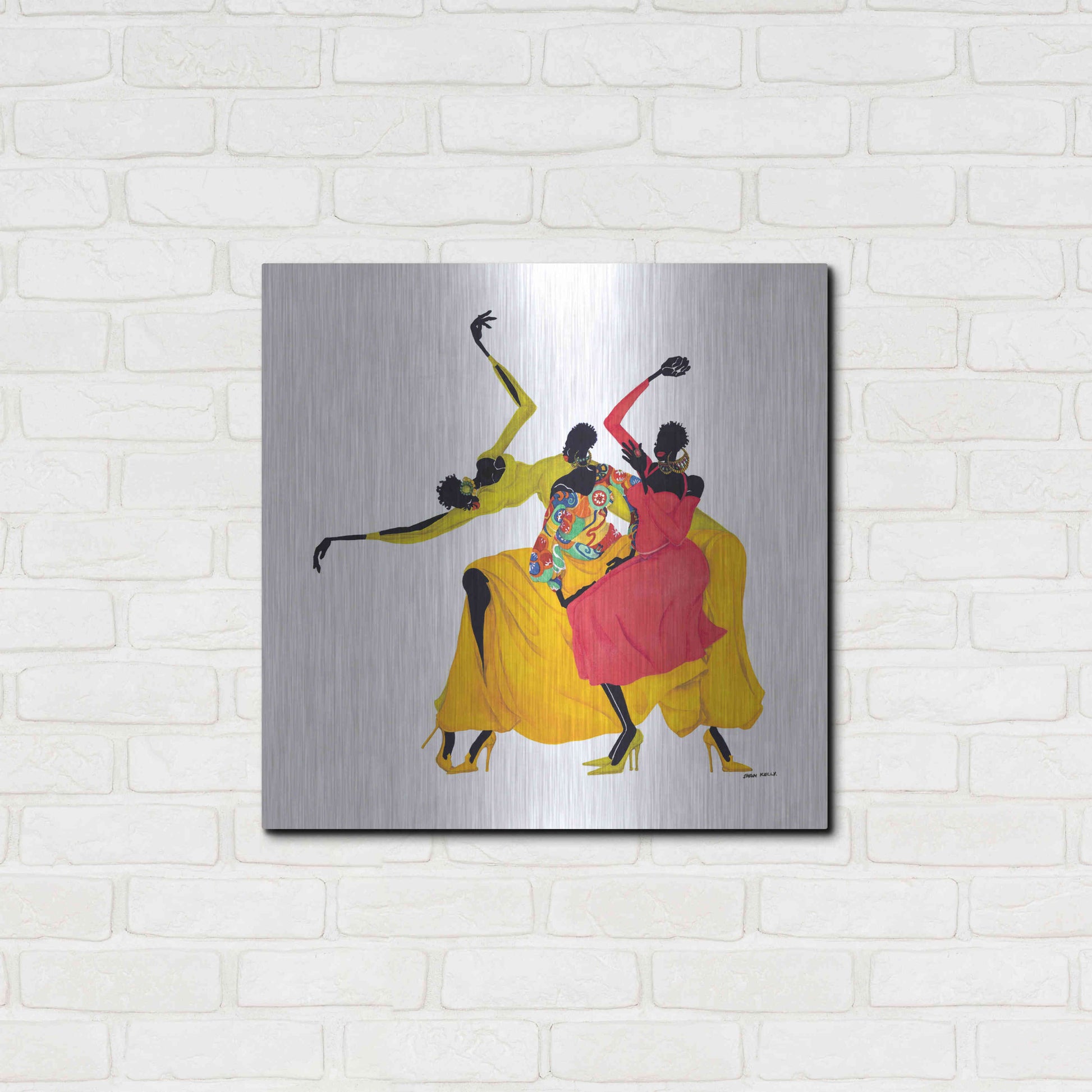 Luxe Metal Art 'Go Sally Go' by Shan Kelly, Metal Wall Art,24x24