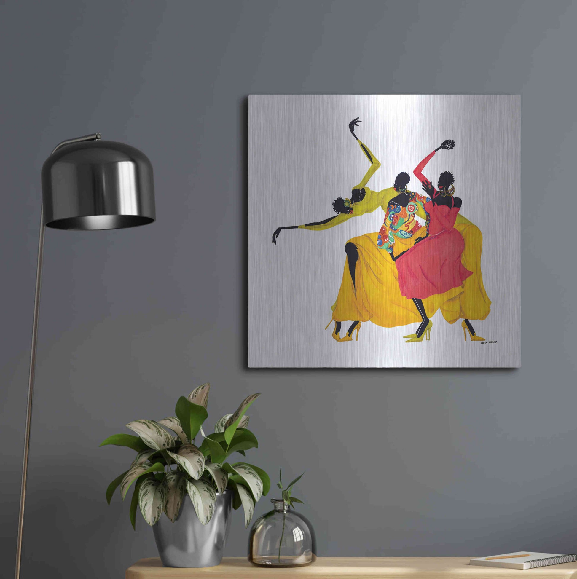 Luxe Metal Art 'Go Sally Go' by Shan Kelly, Metal Wall Art,24x24