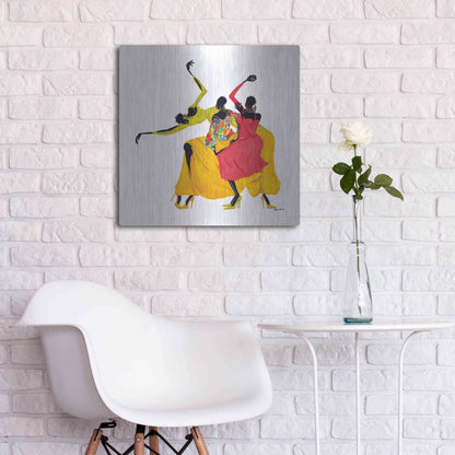 Luxe Metal Art 'Go Sally Go' by Shan Kelly, Metal Wall Art,24x24