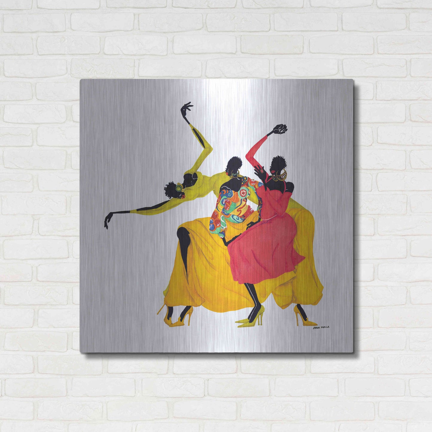 Luxe Metal Art 'Go Sally Go' by Shan Kelly, Metal Wall Art,36x36