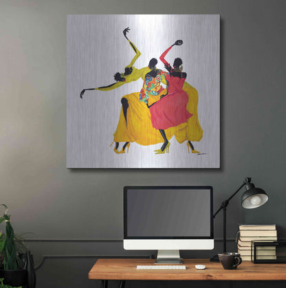 Luxe Metal Art 'Go Sally Go' by Shan Kelly, Metal Wall Art,36x36