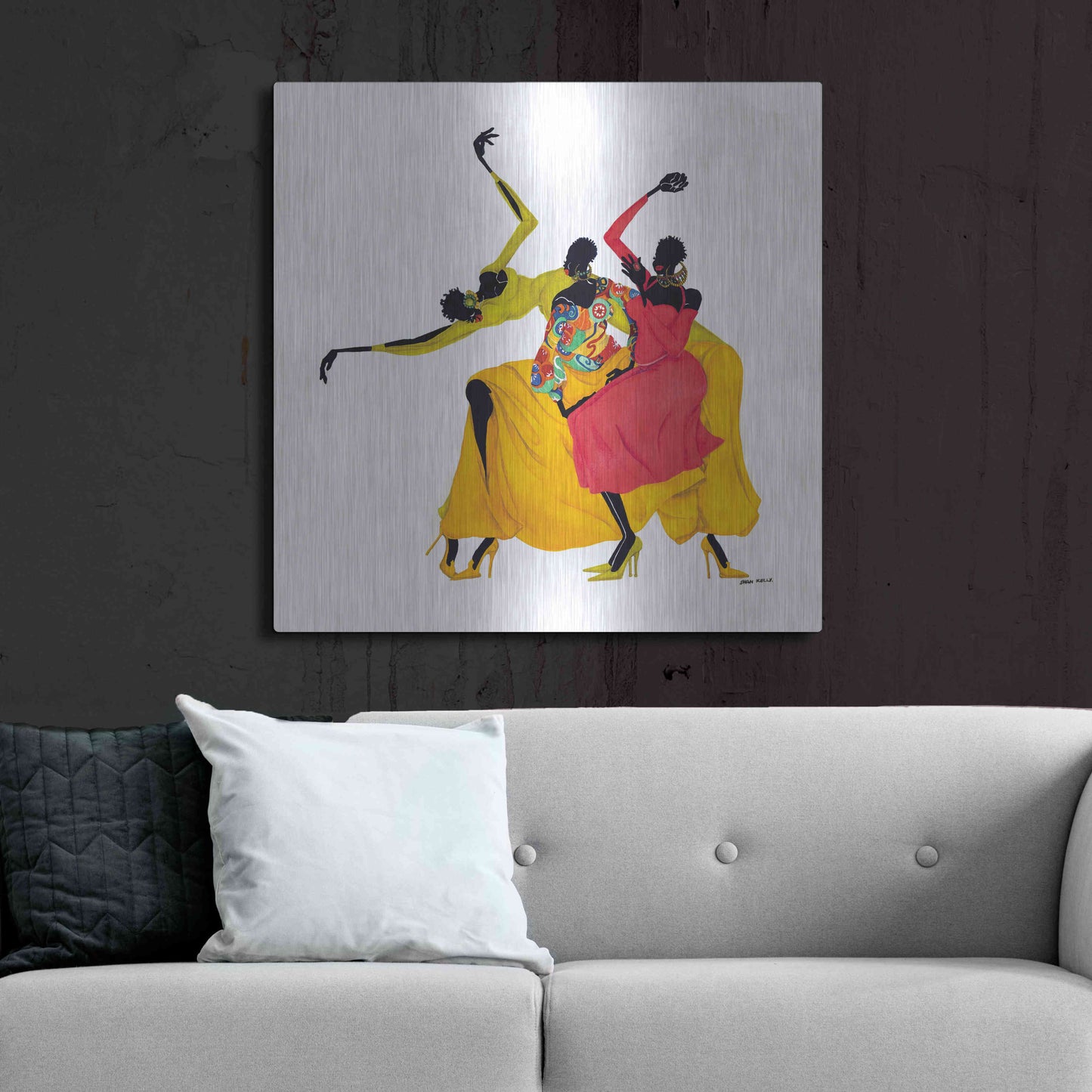 Luxe Metal Art 'Go Sally Go' by Shan Kelly, Metal Wall Art,36x36