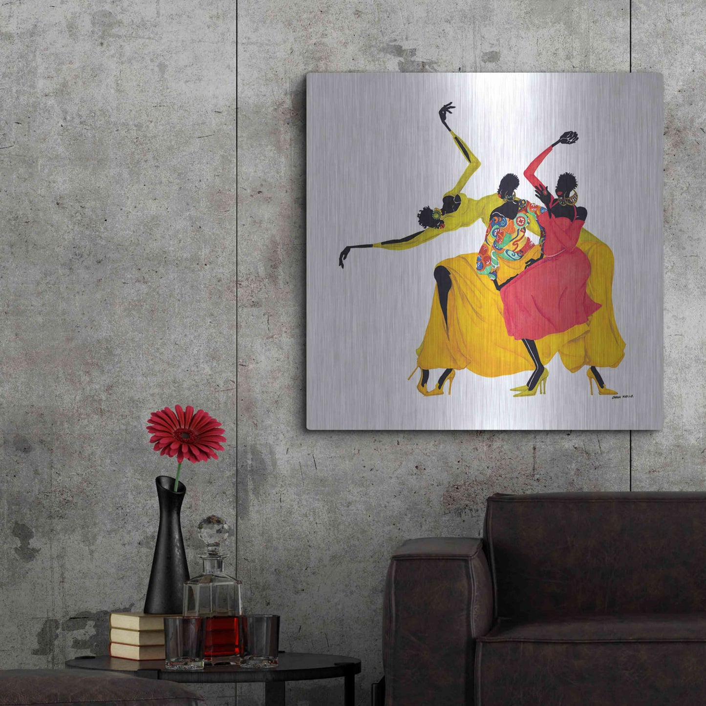 Luxe Metal Art 'Go Sally Go' by Shan Kelly, Metal Wall Art,36x36