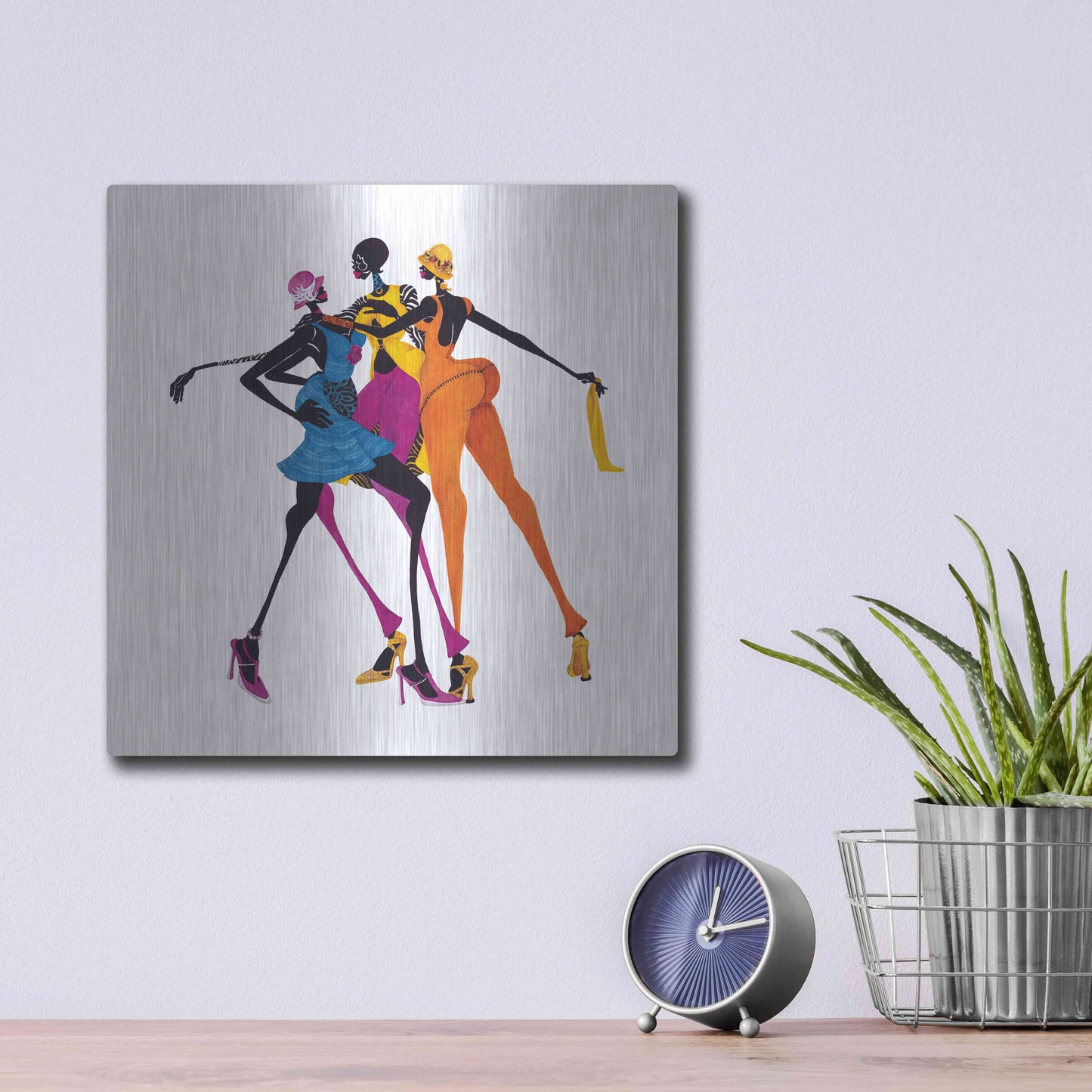 Luxe Metal Art 'Hips Hips Hips' by Shan Kelly, Metal Wall Art,12x12