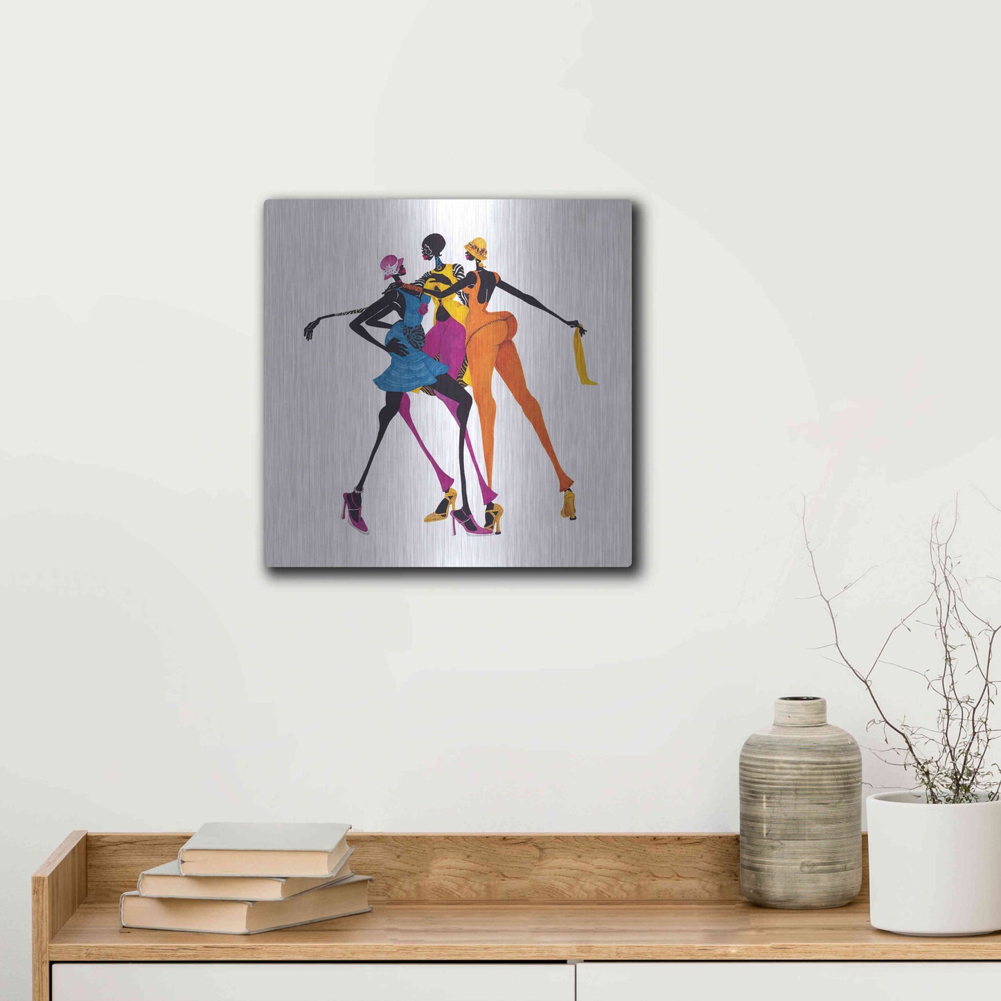 Luxe Metal Art 'Hips Hips Hips' by Shan Kelly, Metal Wall Art,12x12