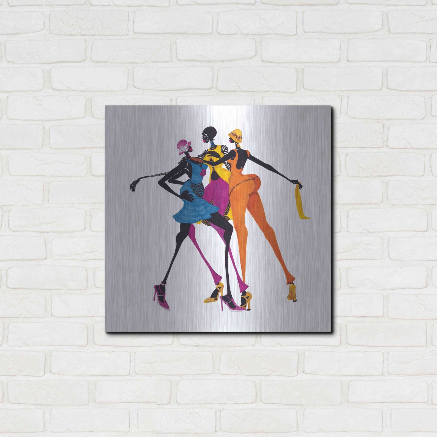 Luxe Metal Art 'Hips Hips Hips' by Shan Kelly, Metal Wall Art,24x24