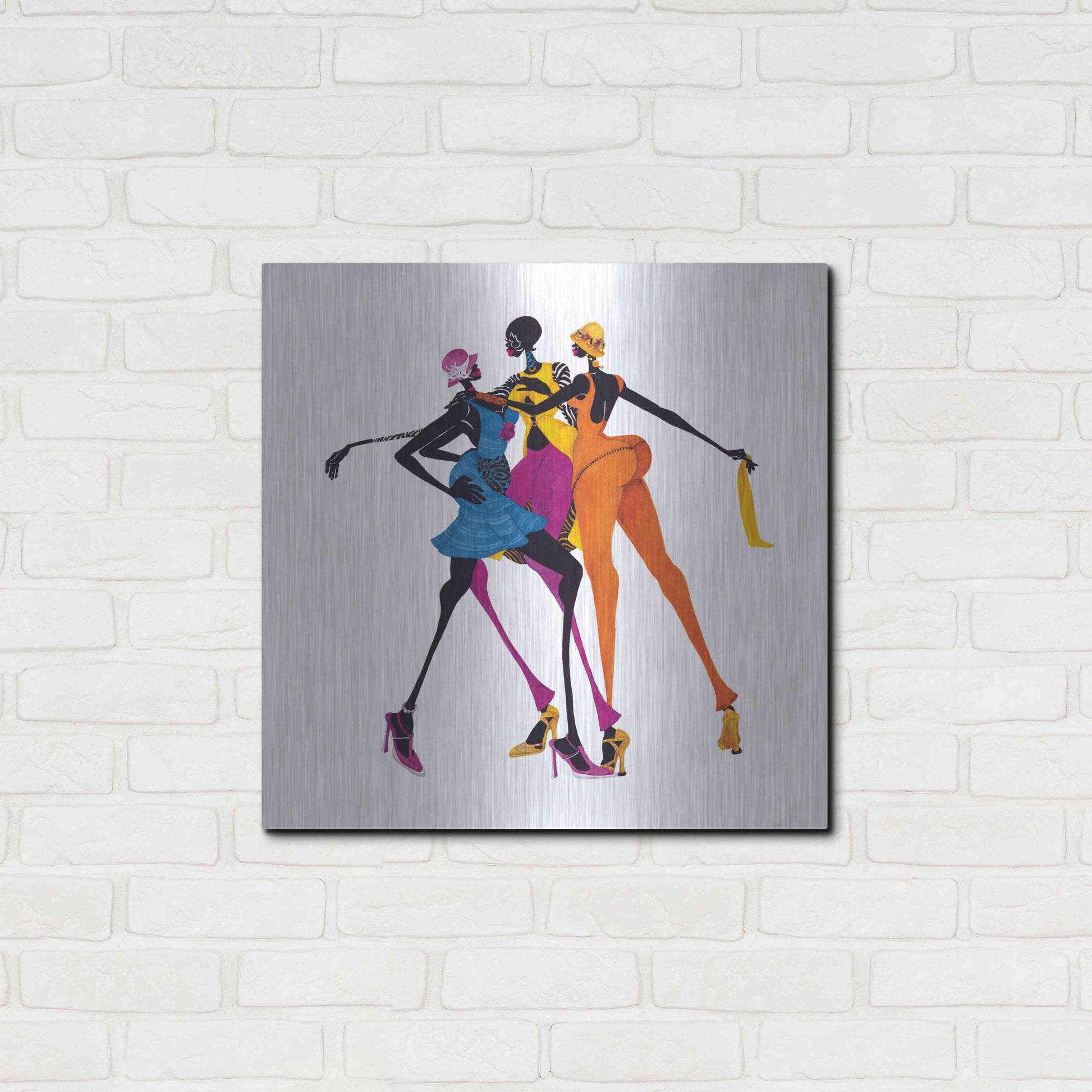 Luxe Metal Art 'Hips Hips Hips' by Shan Kelly, Metal Wall Art,24x24