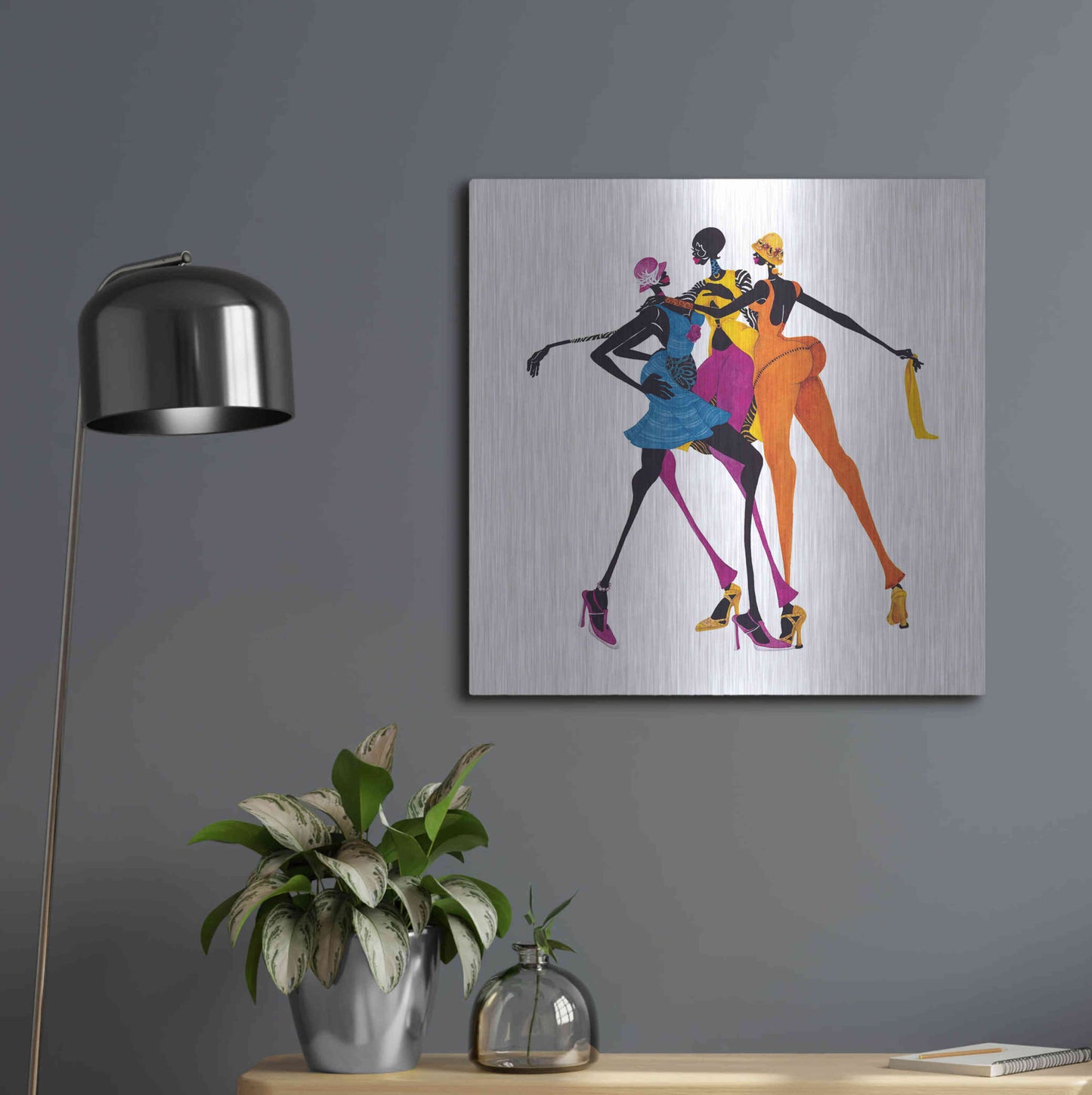 Luxe Metal Art 'Hips Hips Hips' by Shan Kelly, Metal Wall Art,24x24