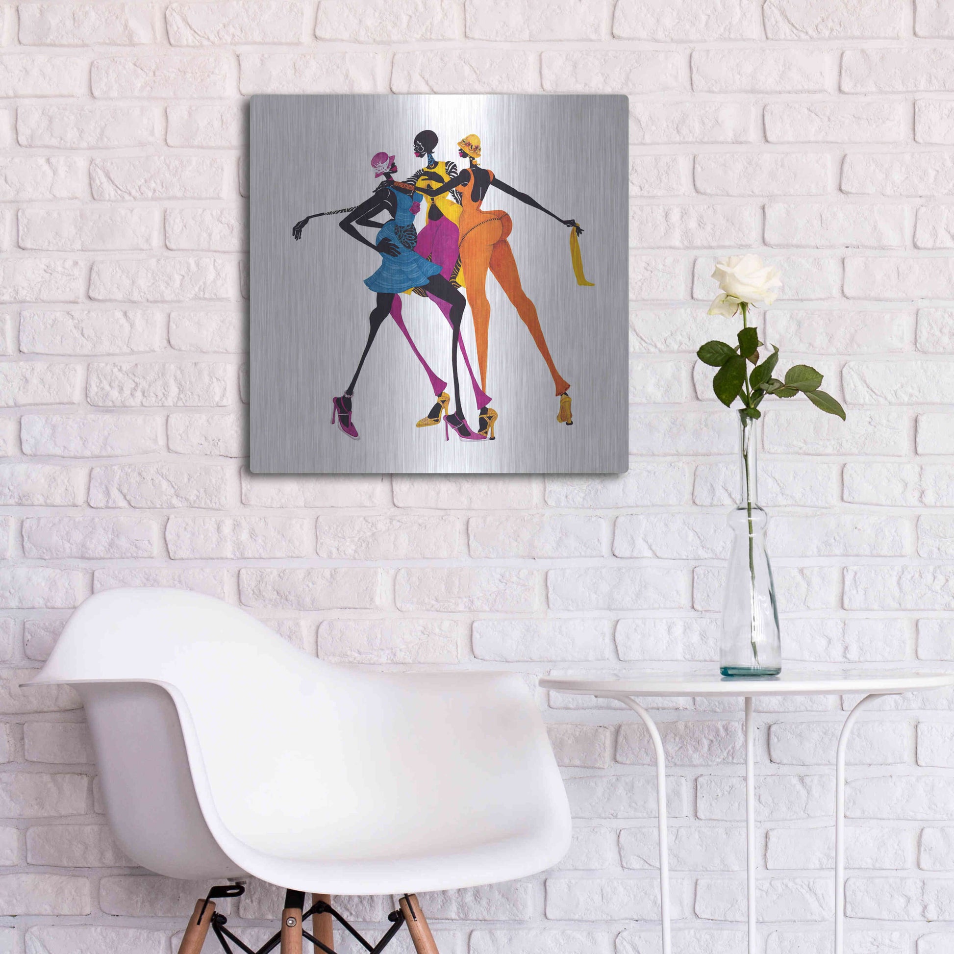 Luxe Metal Art 'Hips Hips Hips' by Shan Kelly, Metal Wall Art,24x24