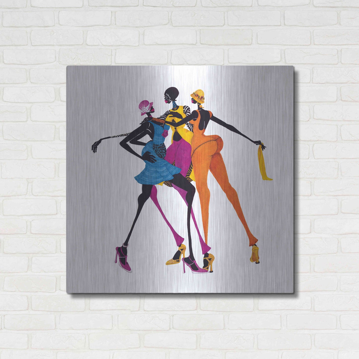 Luxe Metal Art 'Hips Hips Hips' by Shan Kelly, Metal Wall Art,36x36