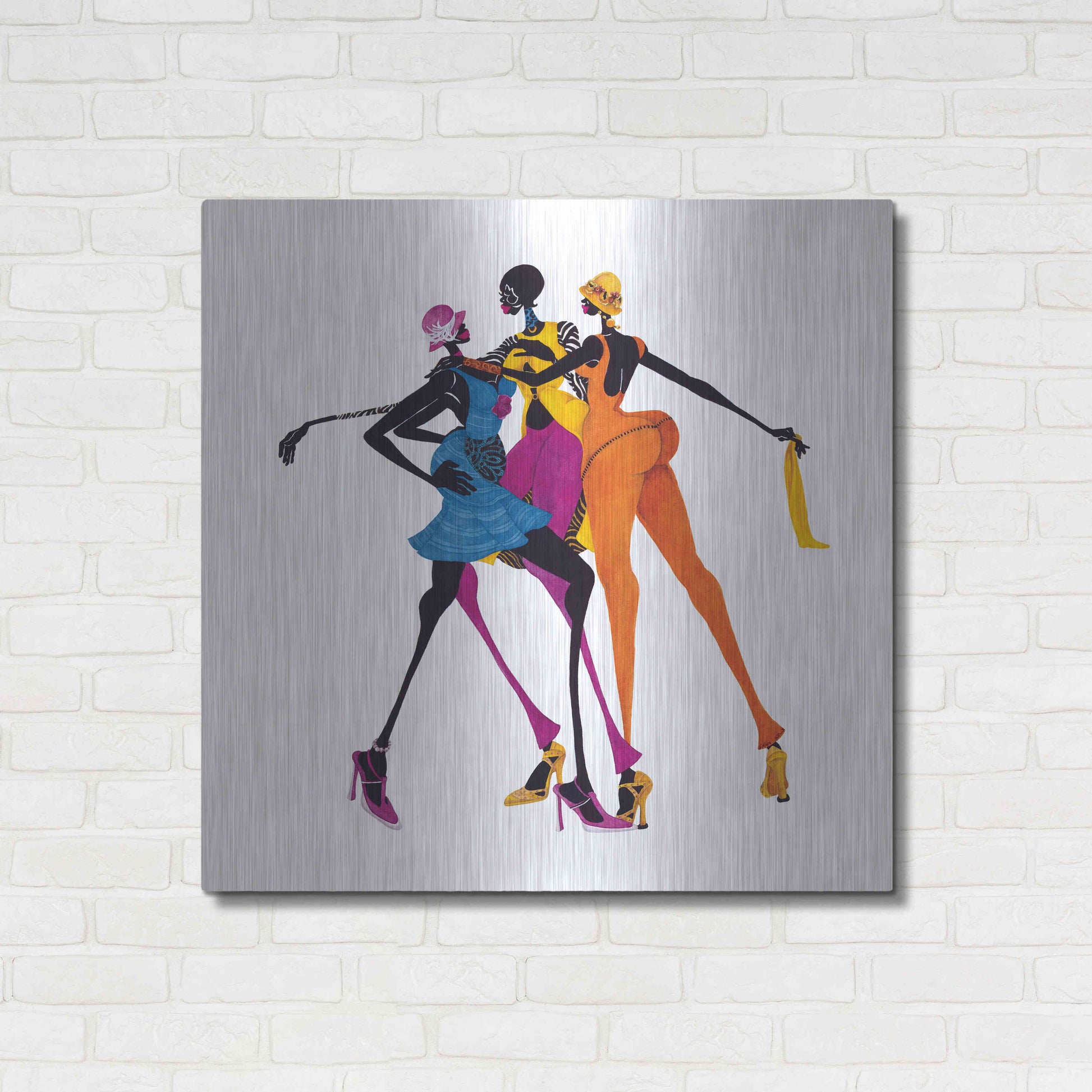 Luxe Metal Art 'Hips Hips Hips' by Shan Kelly, Metal Wall Art,36x36