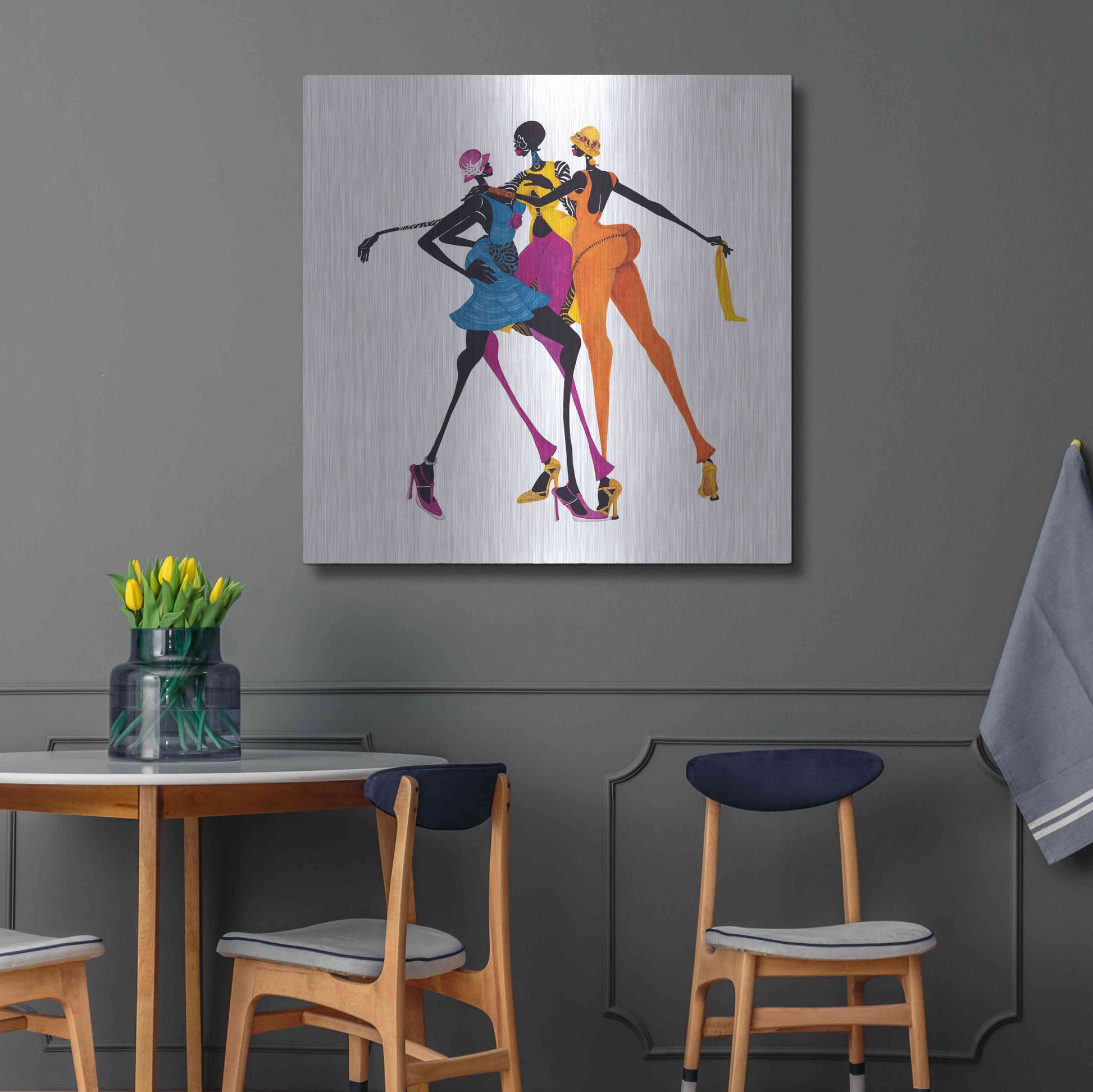 Luxe Metal Art 'Hips Hips Hips' by Shan Kelly, Metal Wall Art,36x36