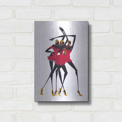 Luxe Metal Art 'Little Red Dress' by Shan Kelly, Metal Wall Art,12x16