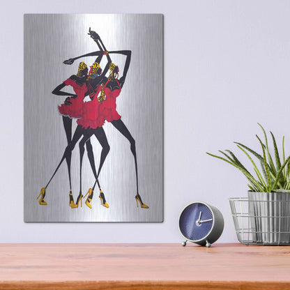 Luxe Metal Art 'Little Red Dress' by Shan Kelly, Metal Wall Art,12x16