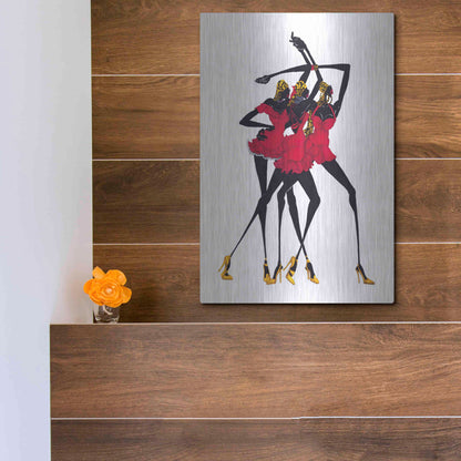 Luxe Metal Art 'Little Red Dress' by Shan Kelly, Metal Wall Art,12x16