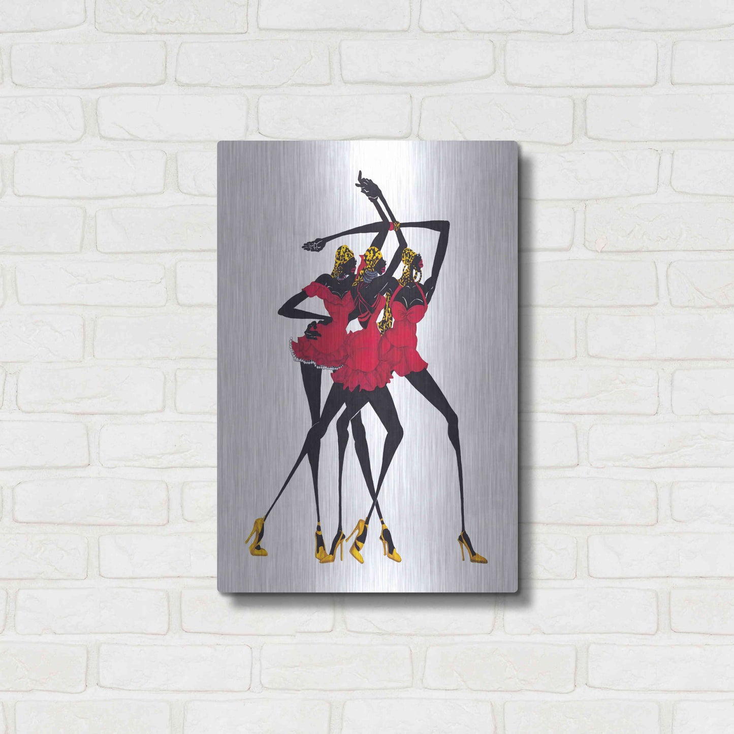 Luxe Metal Art 'Little Red Dress' by Shan Kelly, Metal Wall Art,16x24