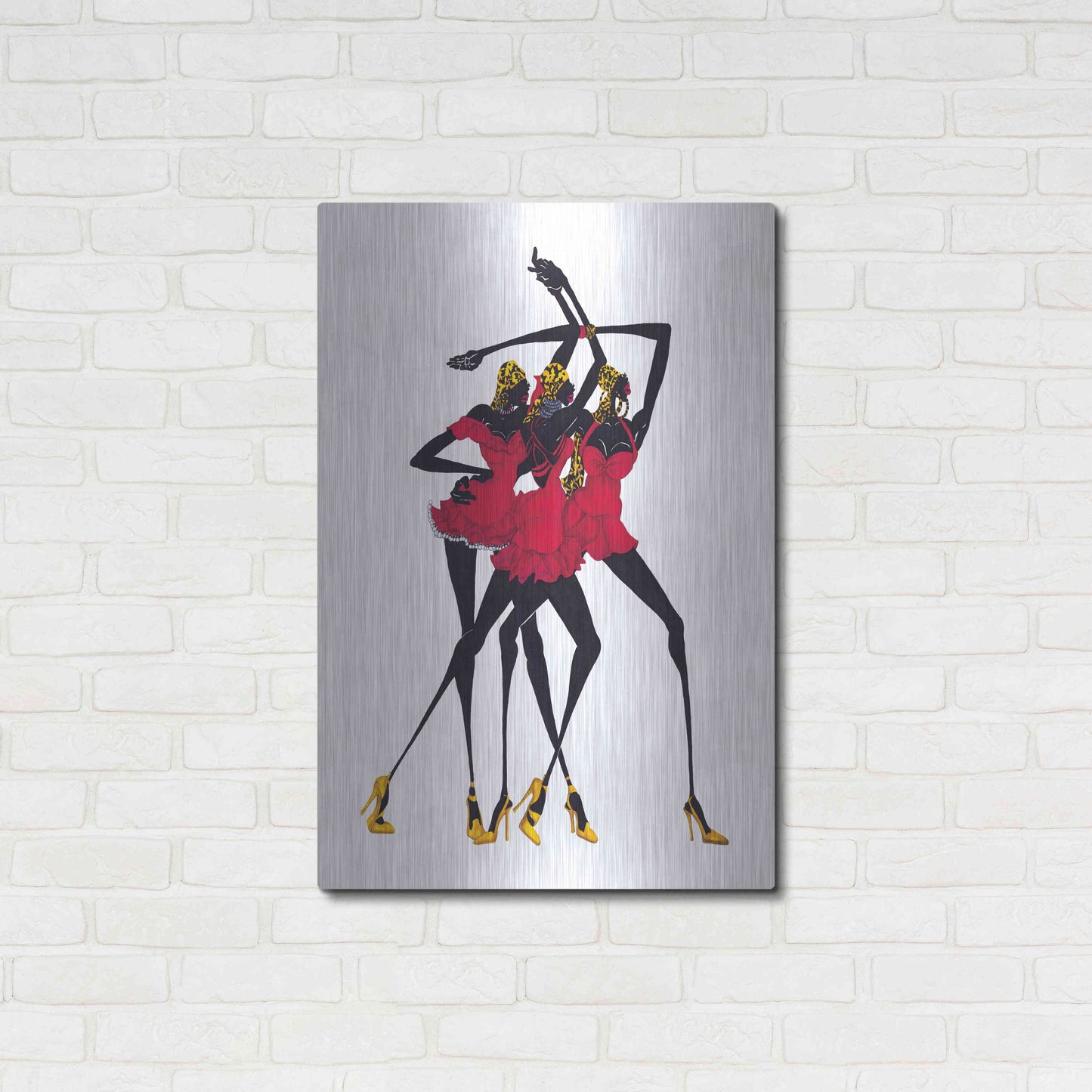 Luxe Metal Art 'Little Red Dress' by Shan Kelly, Metal Wall Art,24x36
