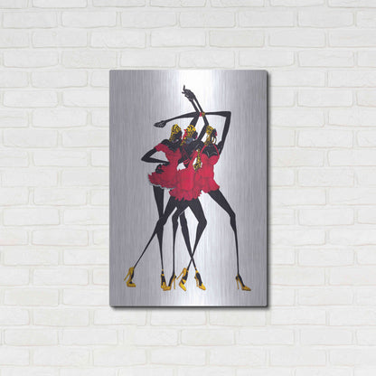 Luxe Metal Art 'Little Red Dress' by Shan Kelly, Metal Wall Art,24x36