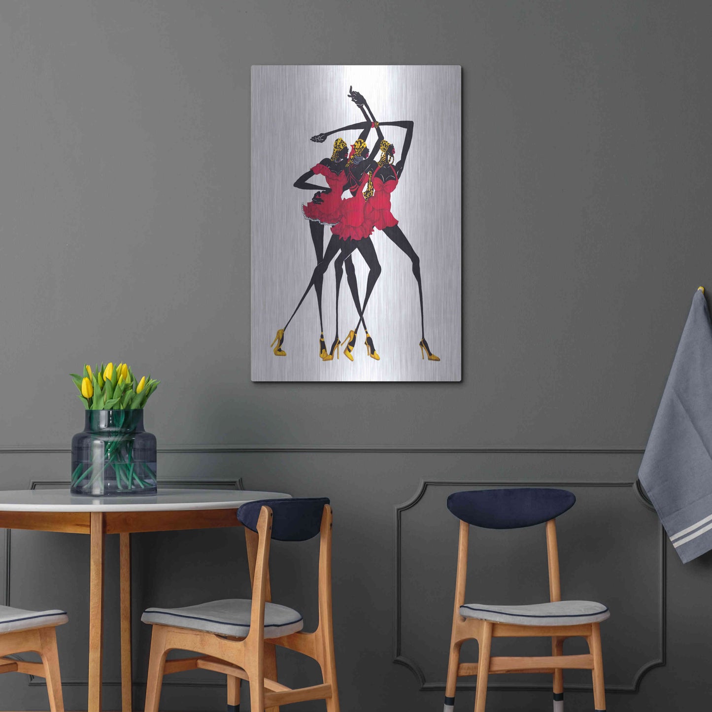 Luxe Metal Art 'Little Red Dress' by Shan Kelly, Metal Wall Art,24x36