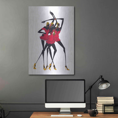 Luxe Metal Art 'Little Red Dress' by Shan Kelly, Metal Wall Art,24x36