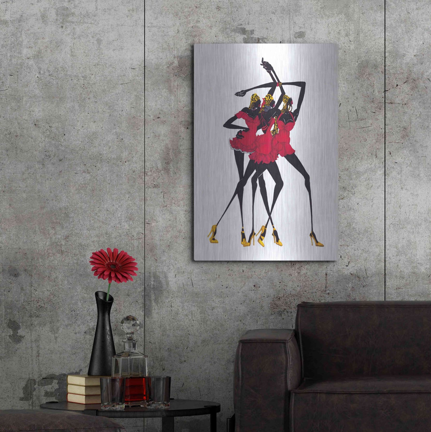 Luxe Metal Art 'Little Red Dress' by Shan Kelly, Metal Wall Art,24x36