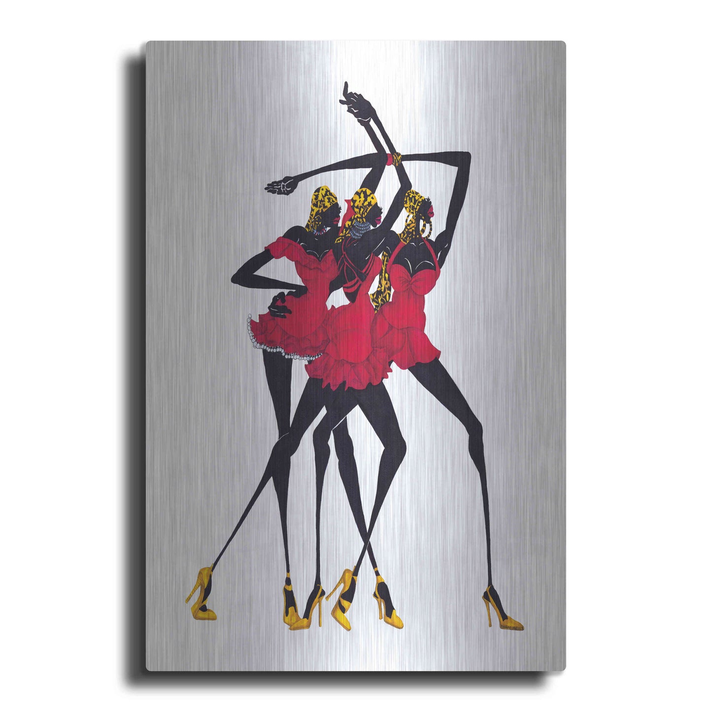 Luxe Metal Art 'Little Red Dress' by Shan Kelly, Metal Wall Art