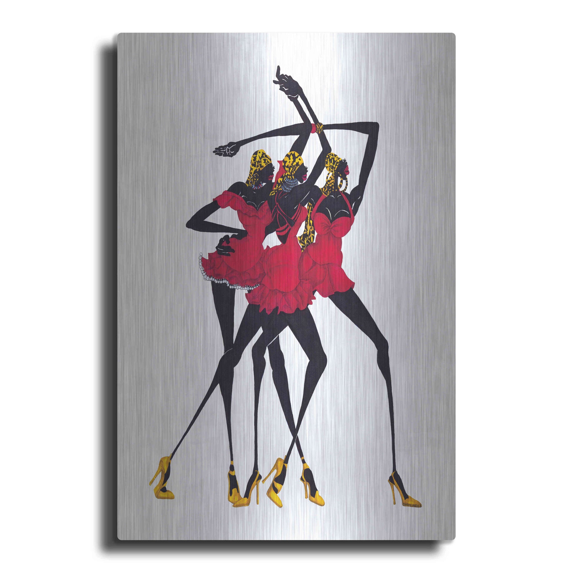 Luxe Metal Art 'Little Red Dress' by Shan Kelly, Metal Wall Art
