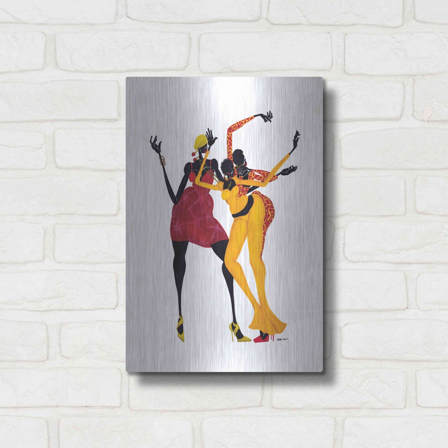 Luxe Metal Art 'Mamas Love Mambo' by Shan Kelly, Metal Wall Art,12x16
