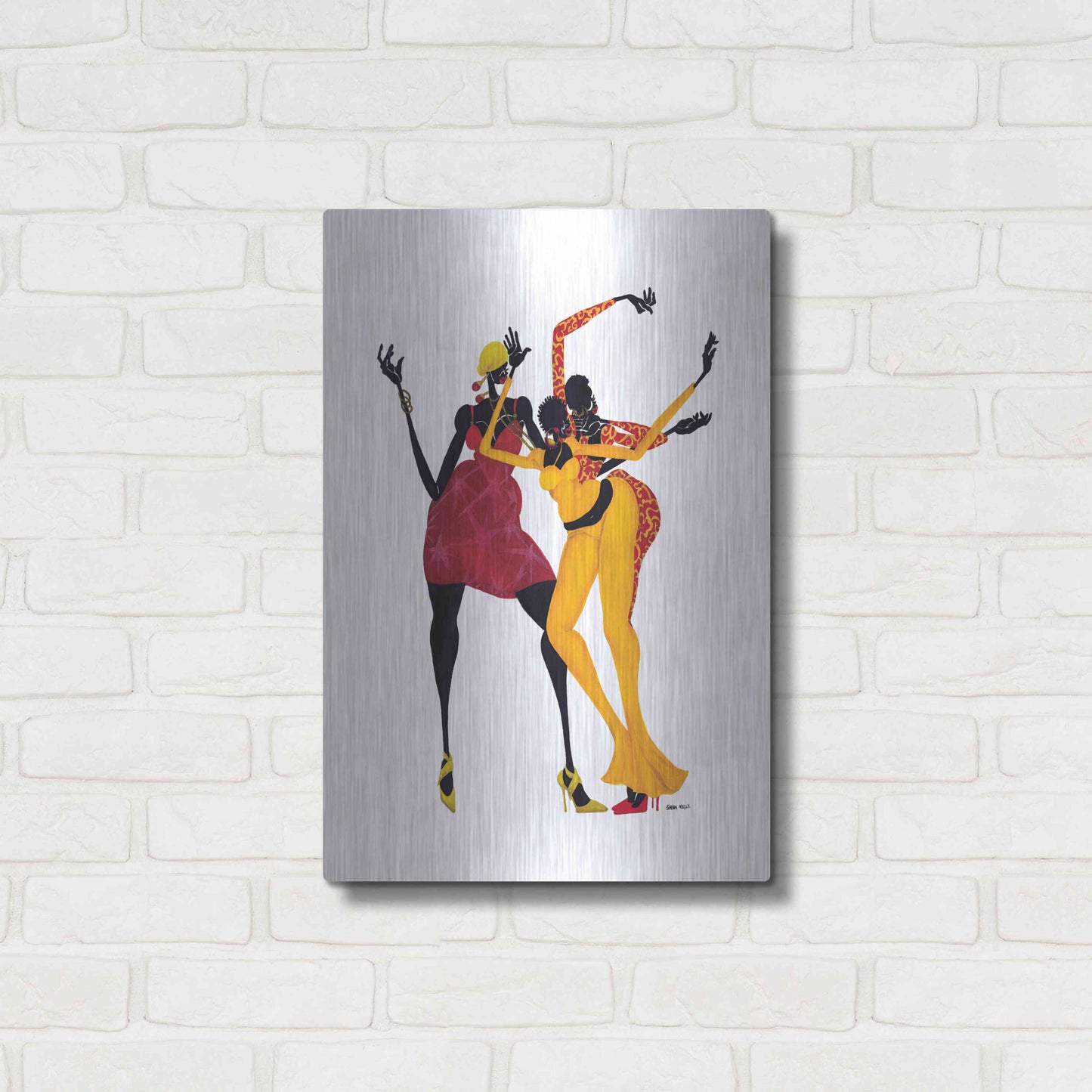 Luxe Metal Art 'Mamas Love Mambo' by Shan Kelly, Metal Wall Art,16x24
