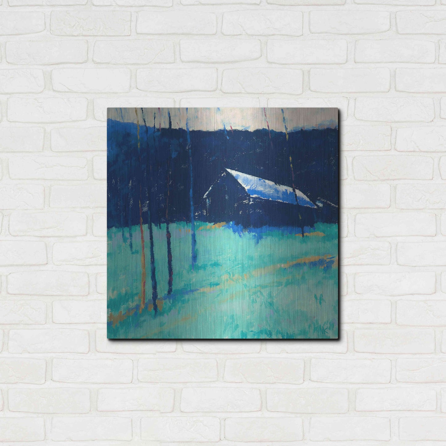 Luxe Metal Art 'Moon Glow' by Mike Kelly, Metal Wall Art,24x24