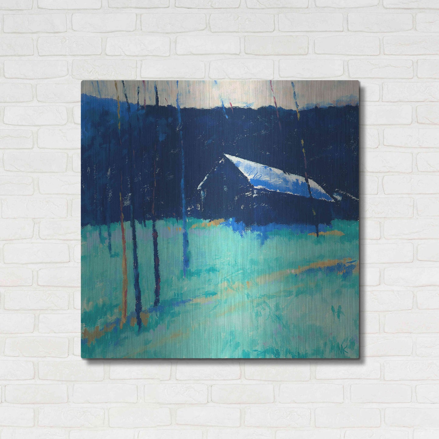 Luxe Metal Art 'Moon Glow' by Mike Kelly, Metal Wall Art,36x36