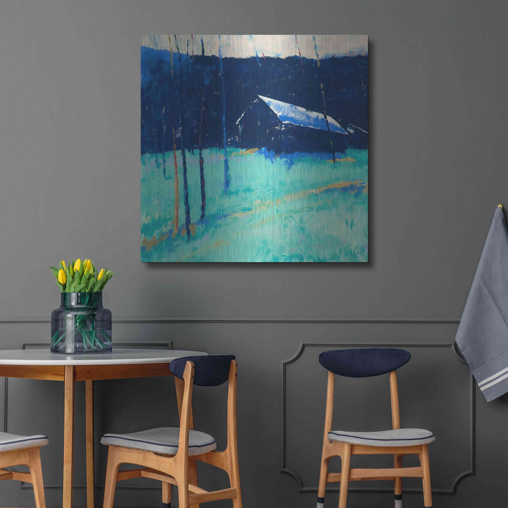 Luxe Metal Art 'Moon Glow' by Mike Kelly, Metal Wall Art,36x36