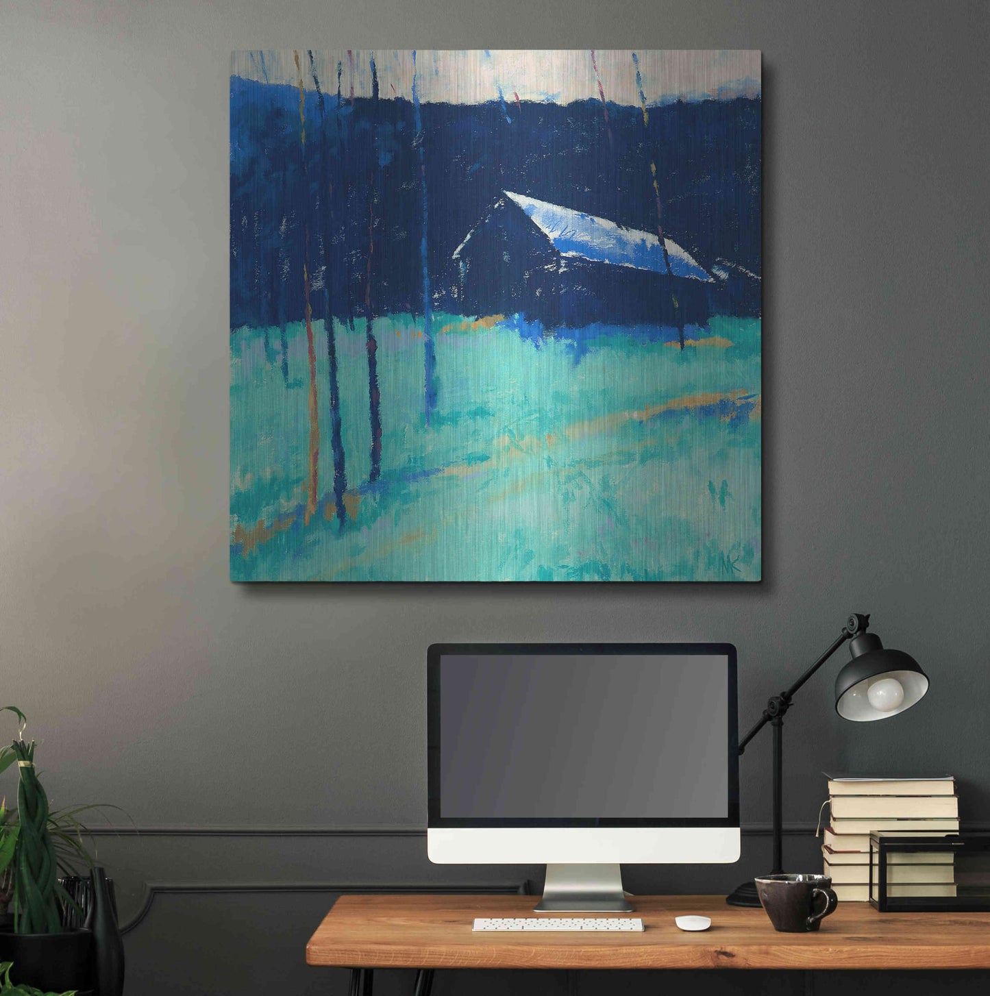 Luxe Metal Art 'Moon Glow' by Mike Kelly, Metal Wall Art,36x36