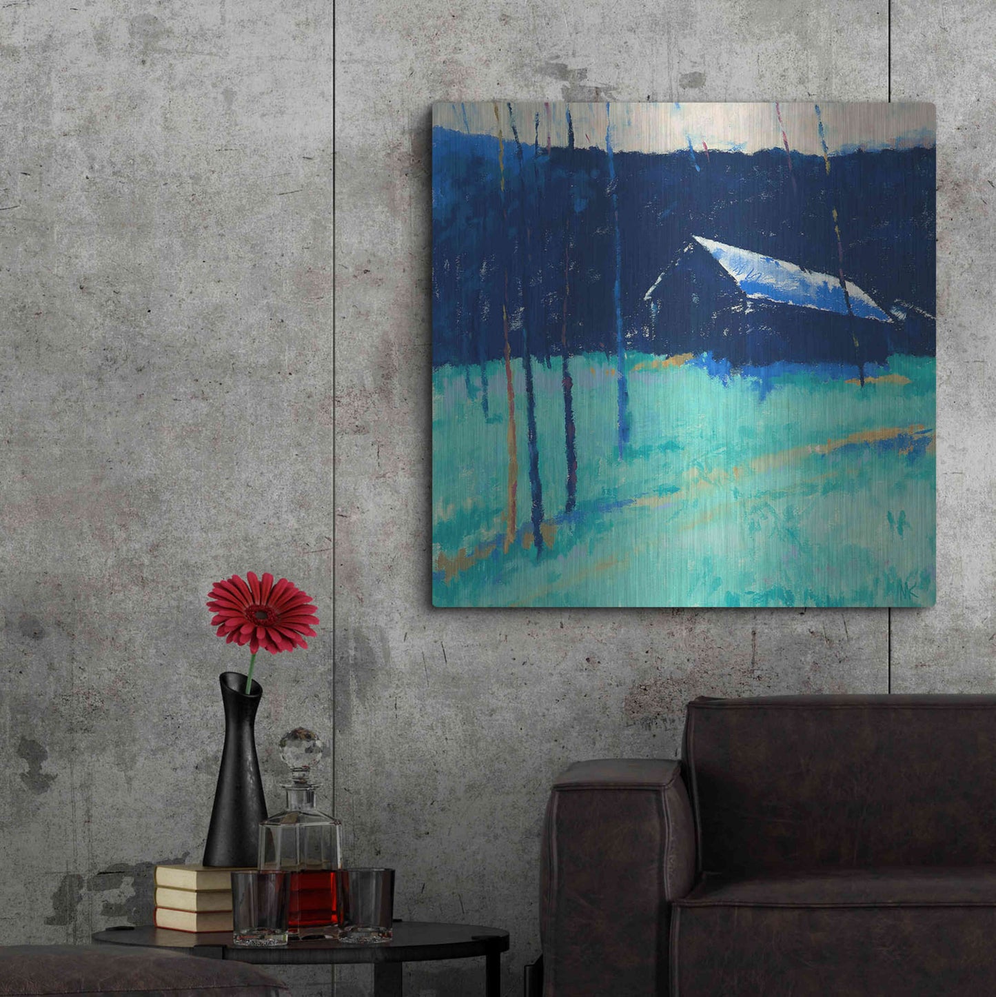 Luxe Metal Art 'Moon Glow' by Mike Kelly, Metal Wall Art,36x36