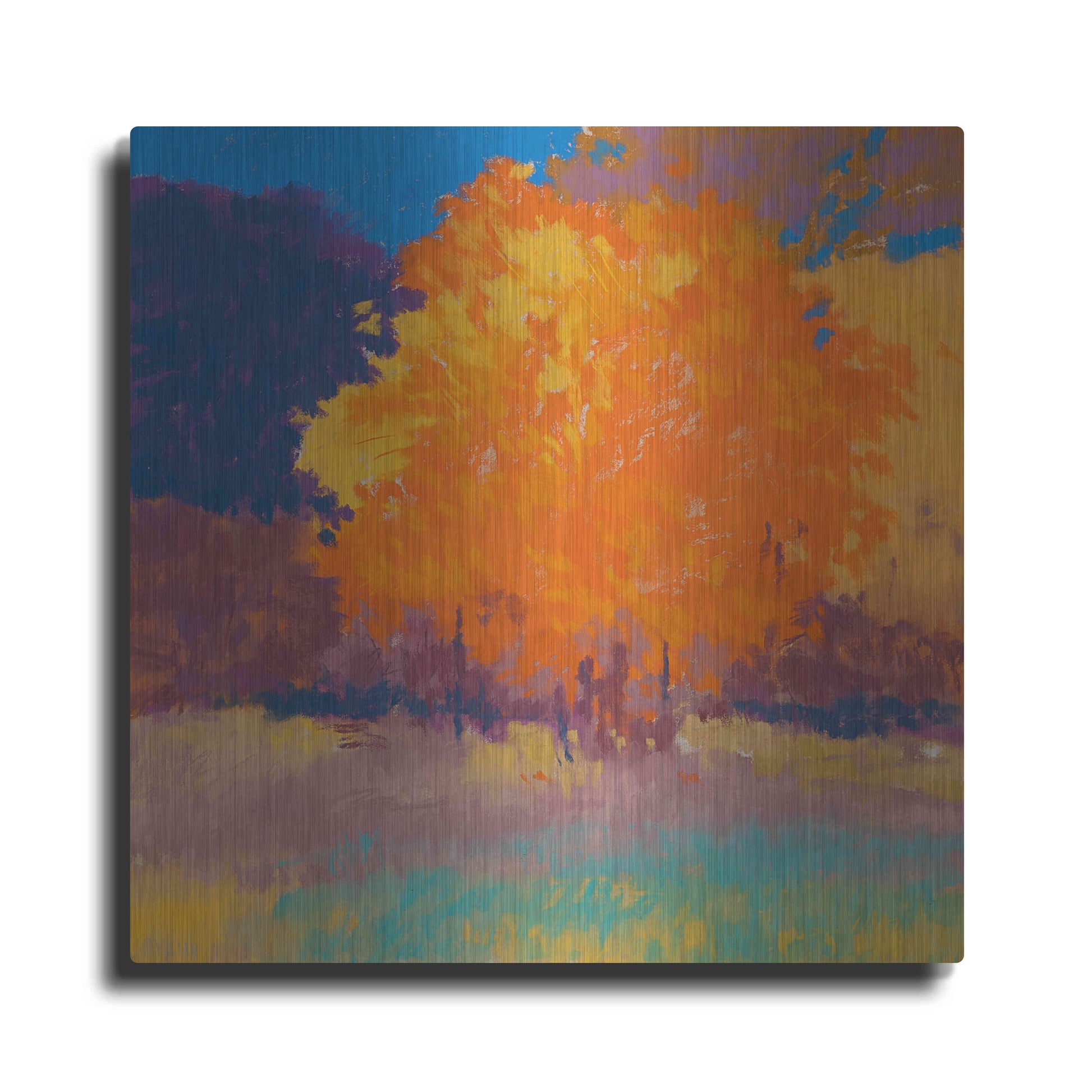 Luxe Metal Art 'Orange Maple' by Mike Kelly, Metal Wall Art