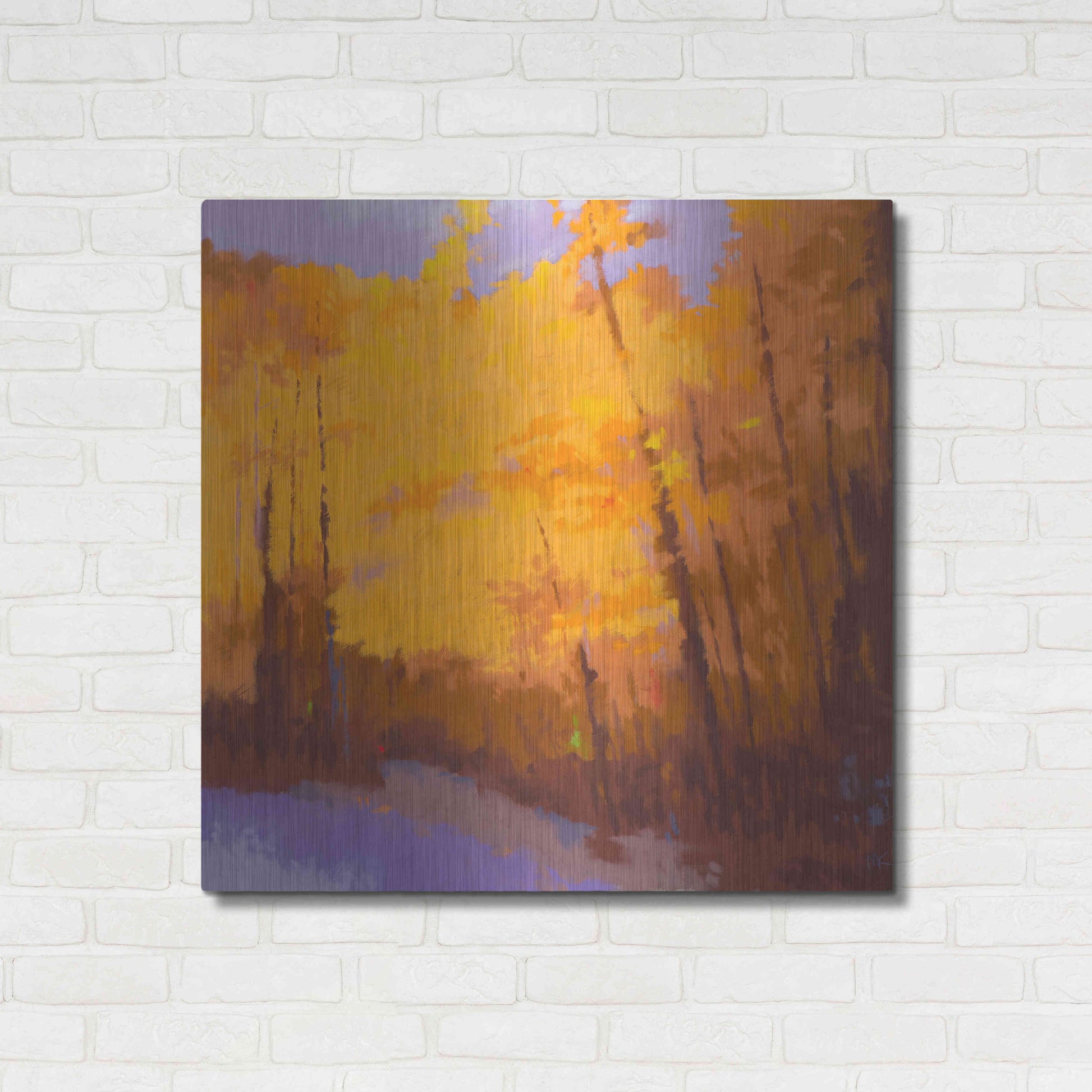 Luxe Metal Art 'Orange to the Edge' by Mike Kelly, Metal Wall Art,36x36