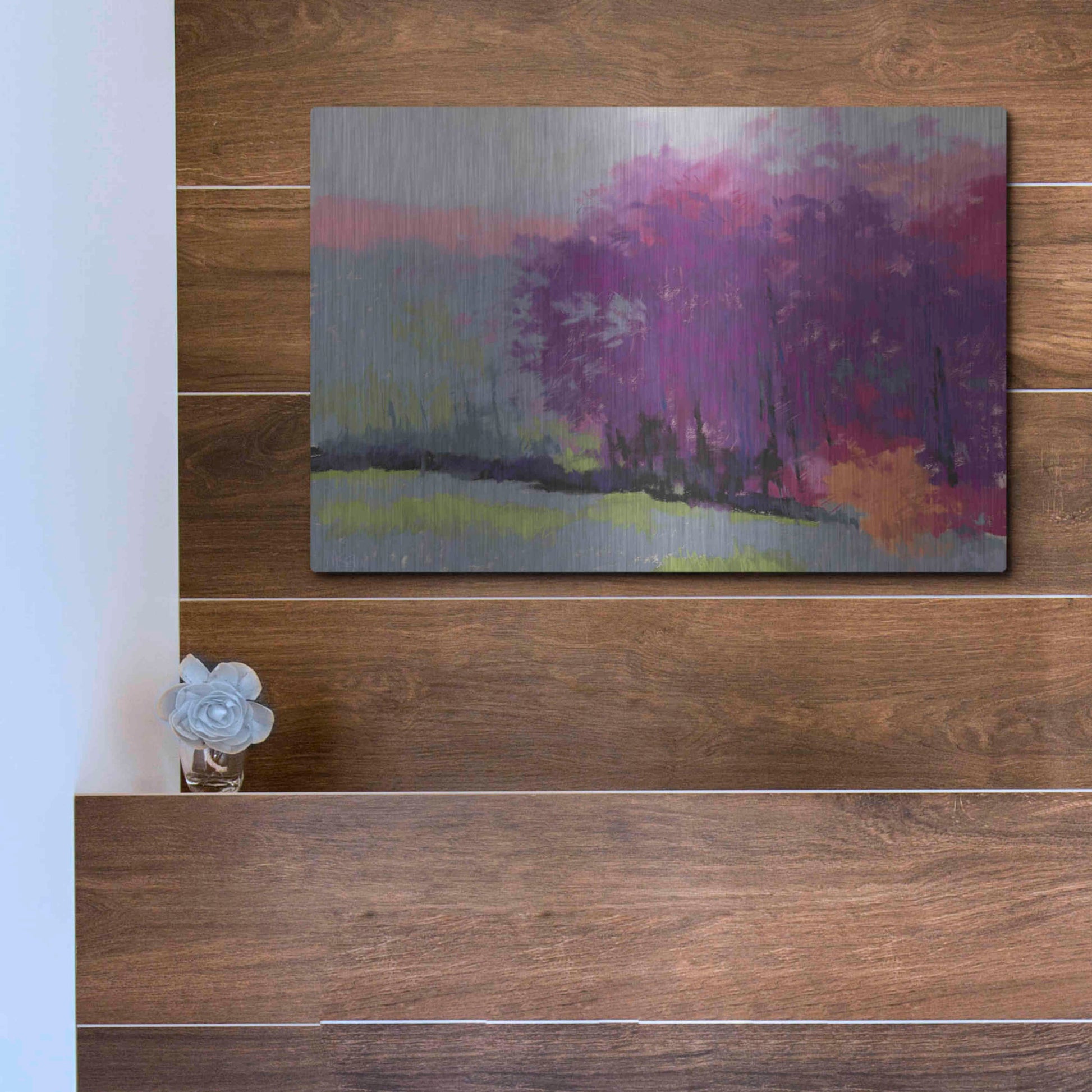 Luxe Metal Art 'Pantone Woods' by Mike Kelly, Metal Wall Art,16x12