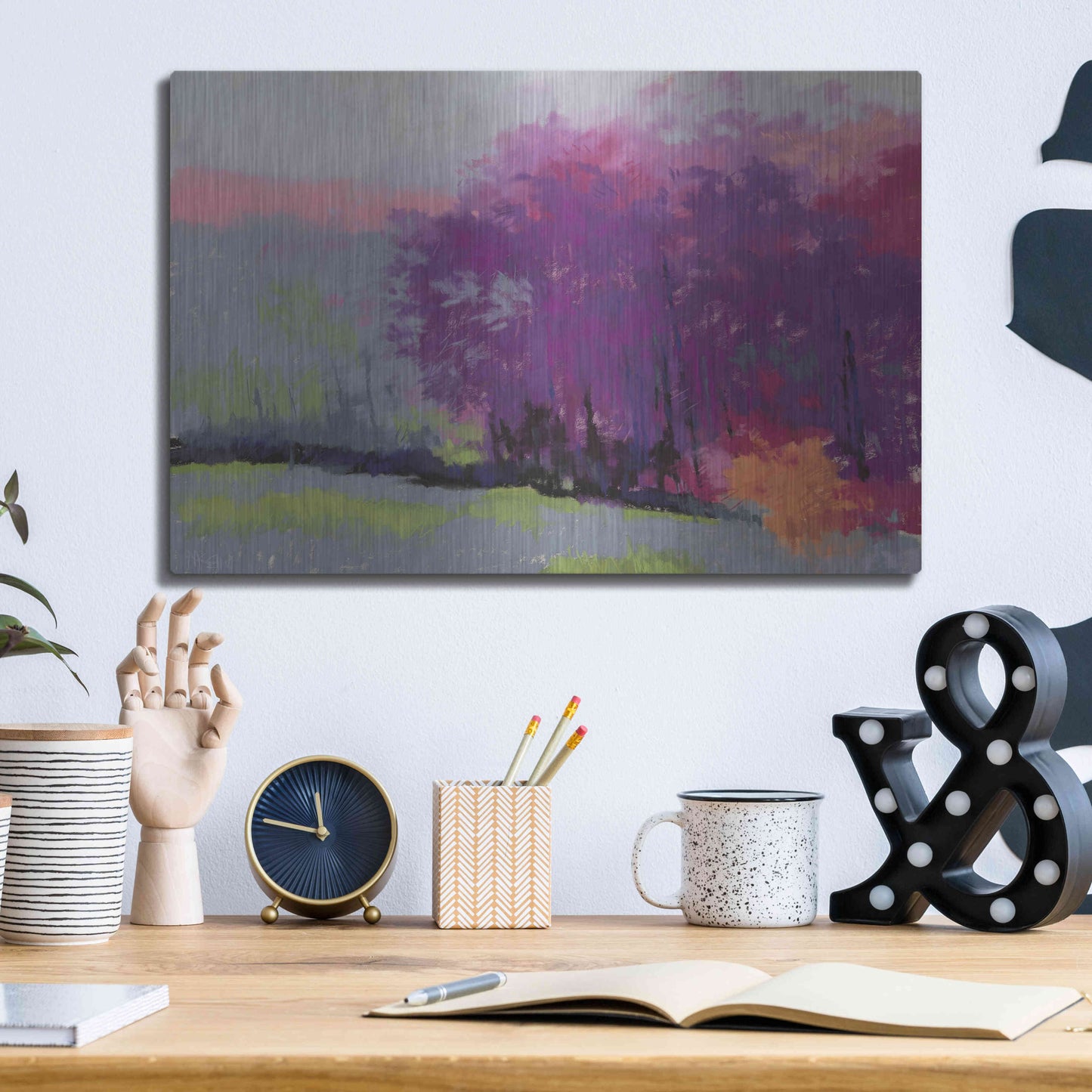 Luxe Metal Art 'Pantone Woods' by Mike Kelly, Metal Wall Art,16x12