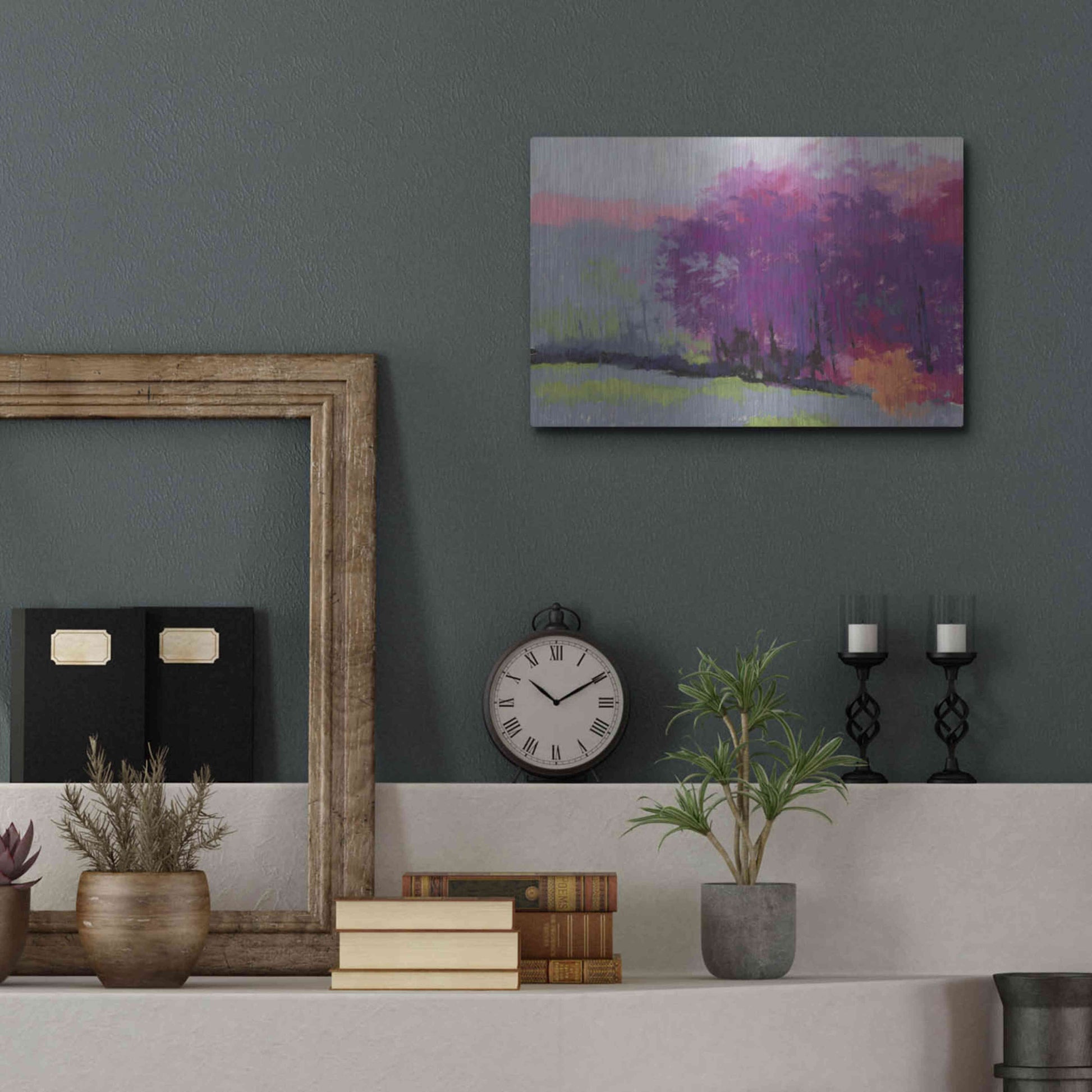 Luxe Metal Art 'Pantone Woods' by Mike Kelly, Metal Wall Art,16x12