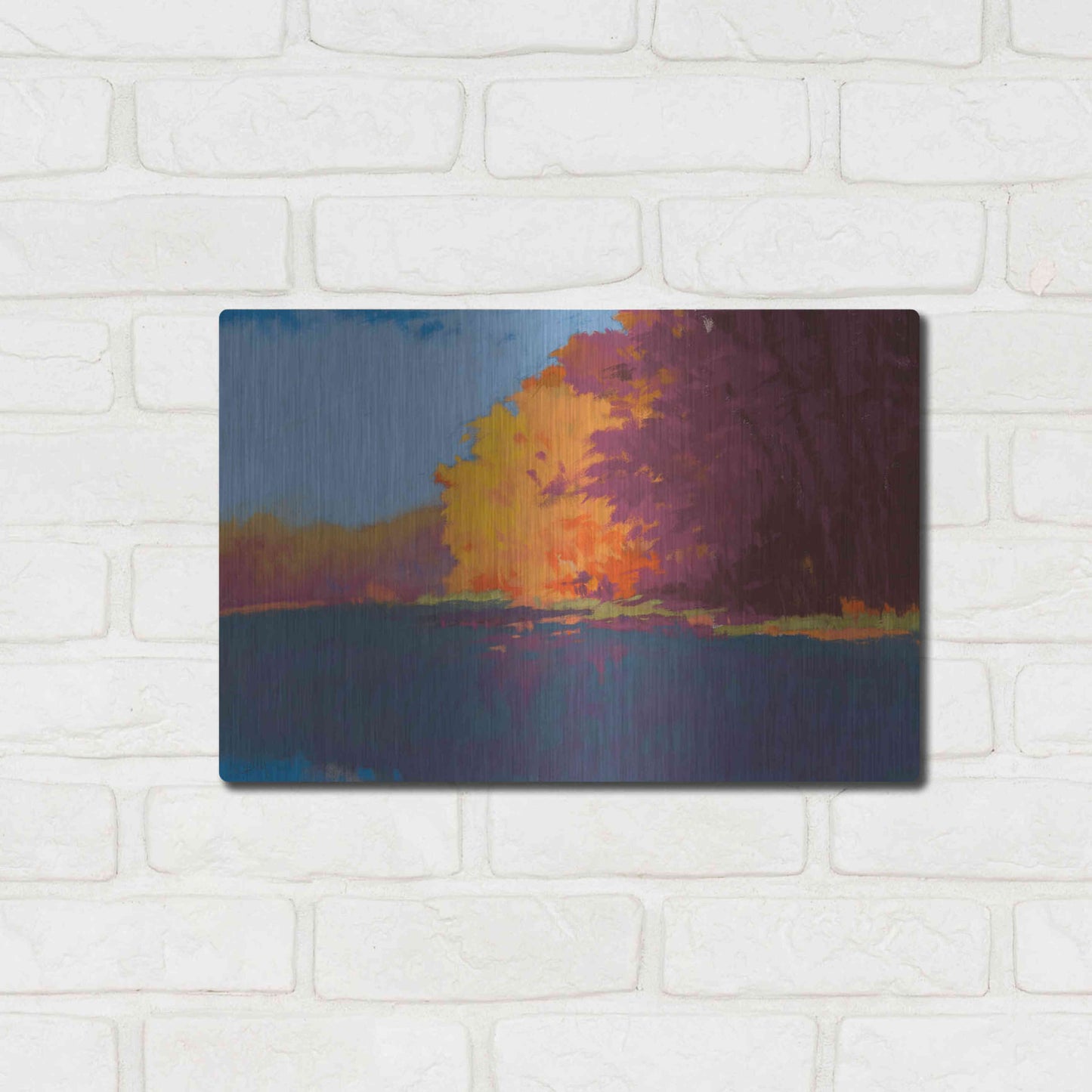 Luxe Metal Art 'River Bank' by Mike Kelly, Metal Wall Art,16x12