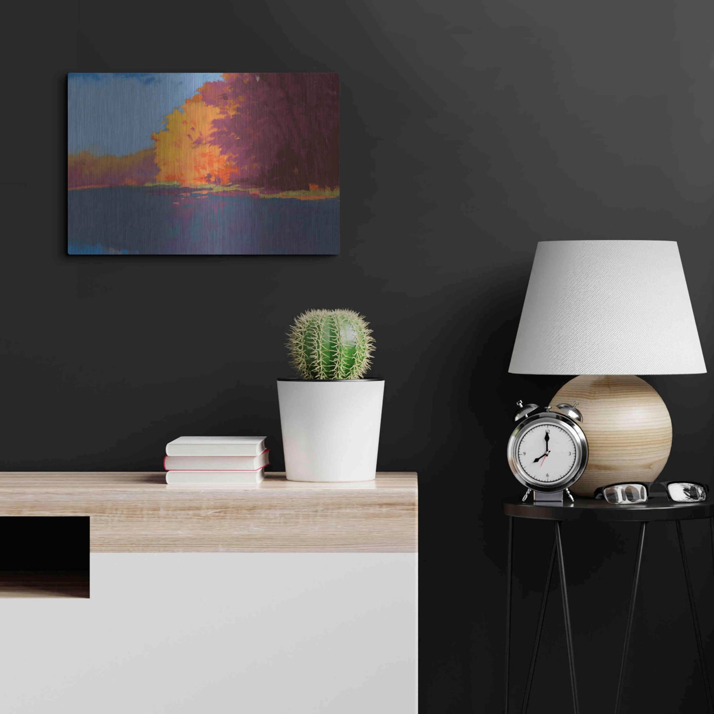 Luxe Metal Art 'River Bank' by Mike Kelly, Metal Wall Art,24x16