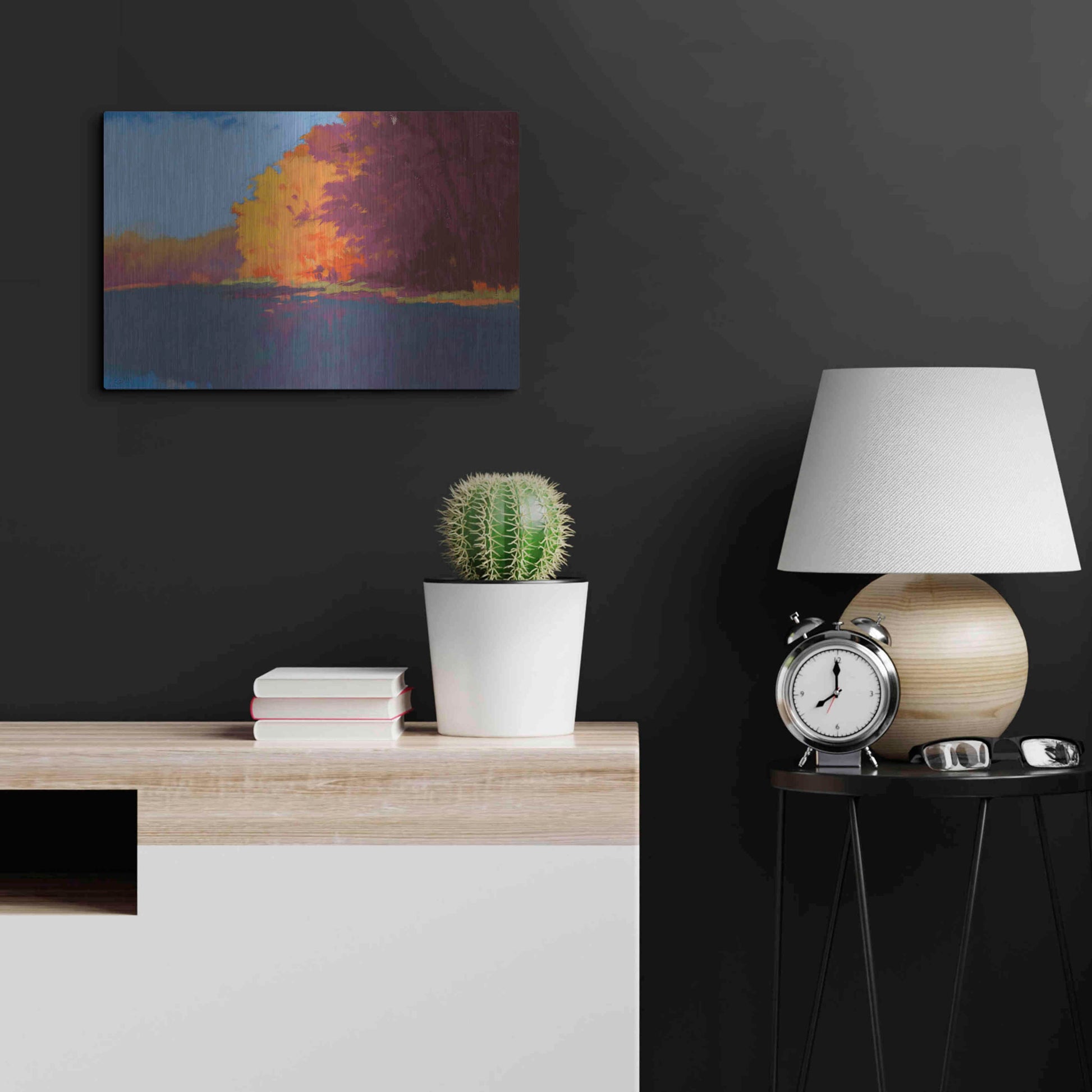 Luxe Metal Art 'River Bank' by Mike Kelly, Metal Wall Art,24x16