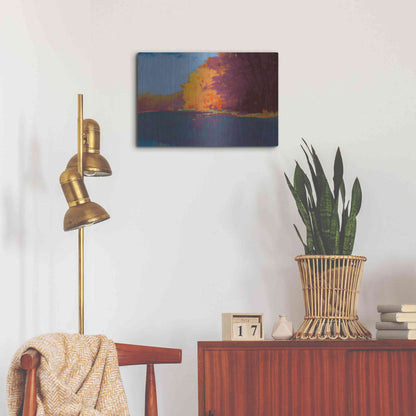 Luxe Metal Art 'River Bank' by Mike Kelly, Metal Wall Art,24x16