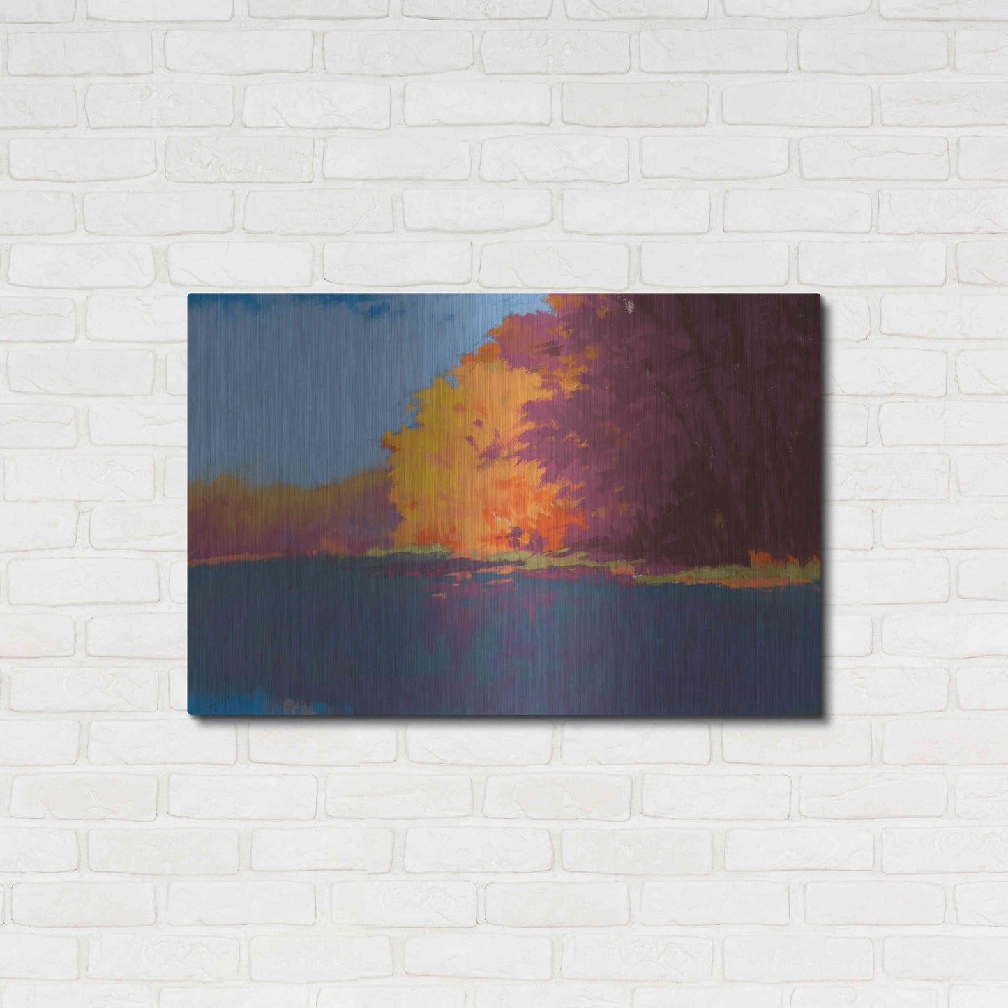 Luxe Metal Art 'River Bank' by Mike Kelly, Metal Wall Art,36x24