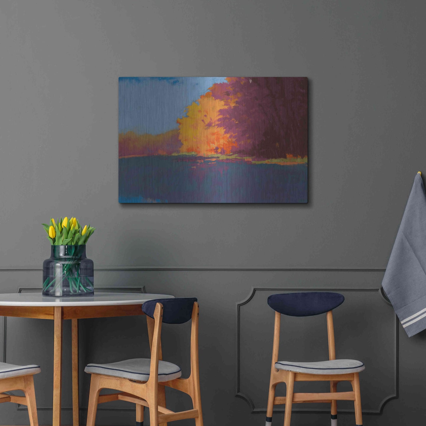 Luxe Metal Art 'River Bank' by Mike Kelly, Metal Wall Art,36x24