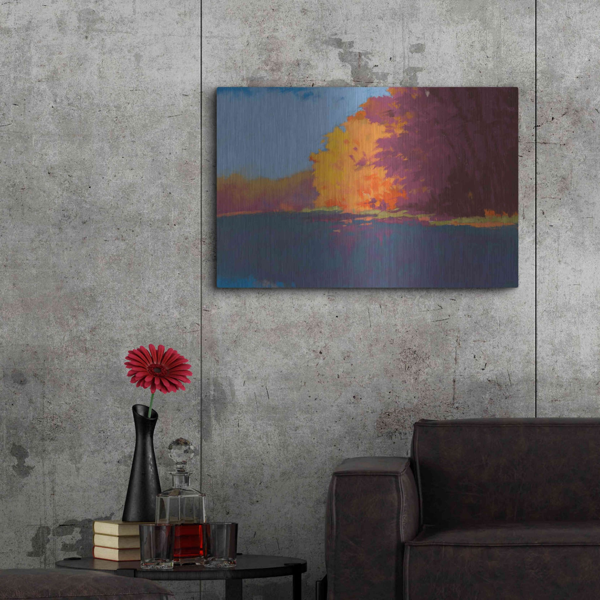 Luxe Metal Art 'River Bank' by Mike Kelly, Metal Wall Art,36x24