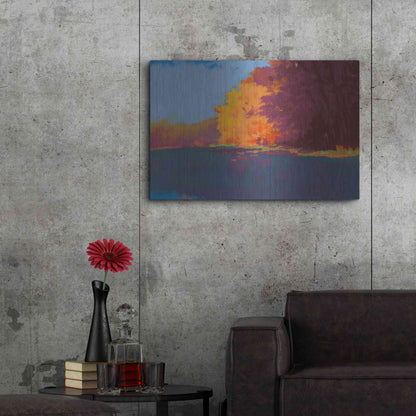 Luxe Metal Art 'River Bank' by Mike Kelly, Metal Wall Art,36x24