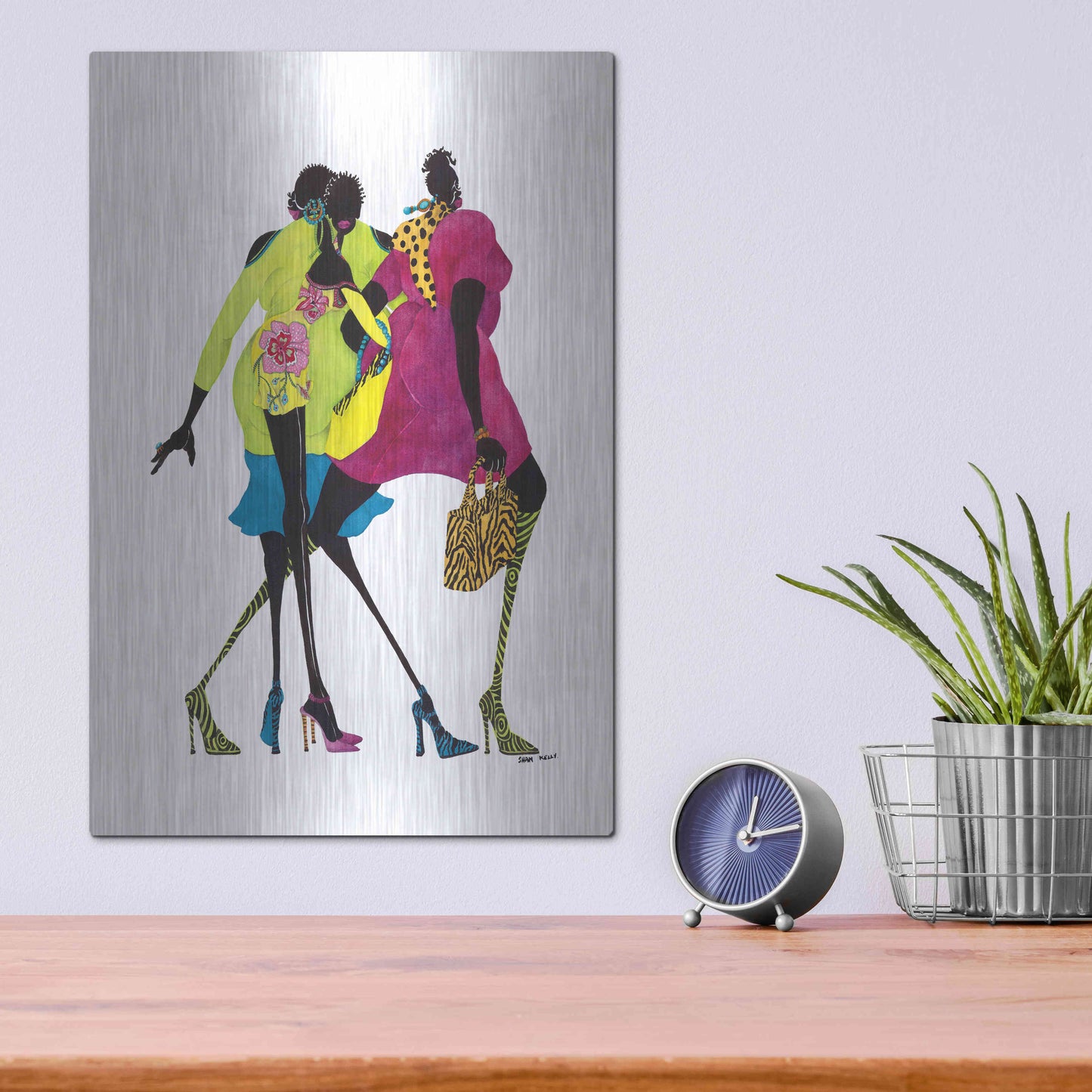 Luxe Metal Art 'Shop ’til You Drop' by Shan Kelly, Metal Wall Art,12x16